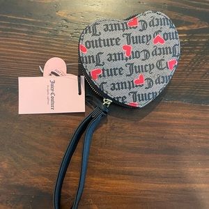 Juicy Couture heart Printed shaped glam coin purse. NWT